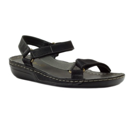 M.Daszyński Sandali Jesus, sottopiede in pelle nera nero 1