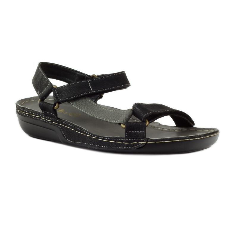 M.Daszyński Sandali Jesus, sottopiede in pelle nera nero 1
