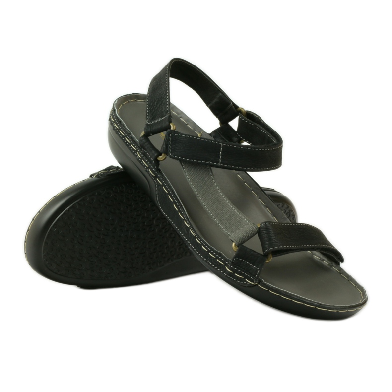 M.Daszyński Sandali Jesus, sottopiede in pelle nera nero 3
