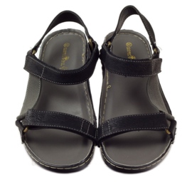 M.Daszyński Sandali Jesus, sottopiede in pelle nera nero 4