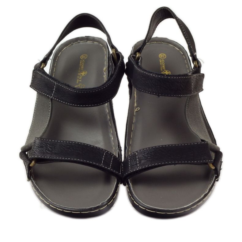 M.Daszyński Sandali Jesus, sottopiede in pelle nera nero 4