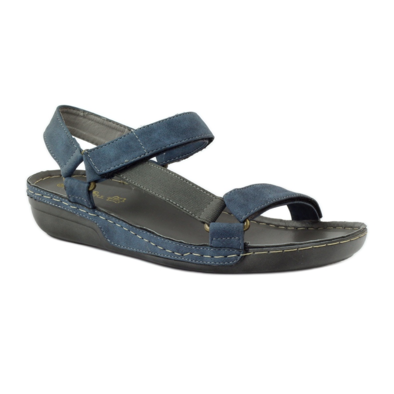 M.Daszyński Sandali Jesus, sottopiede in pelle blu 1