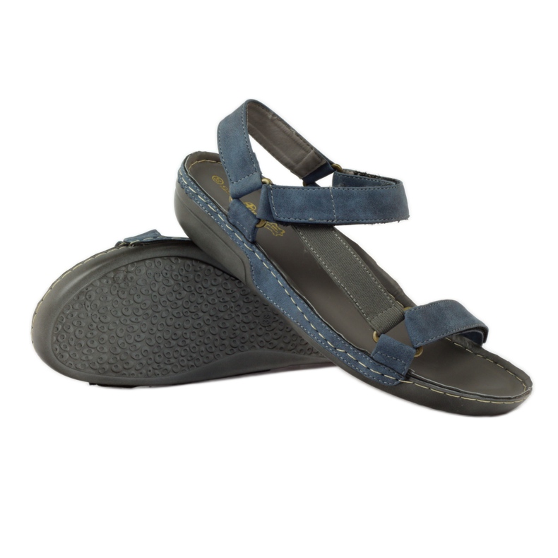 M.Daszyński Sandali Jesus, sottopiede in pelle blu 3