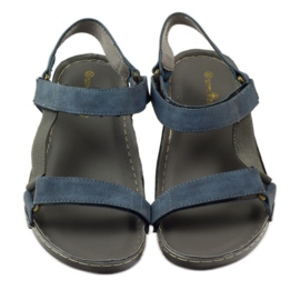 M.Daszyński Sandali Jesus, sottopiede in pelle blu 4