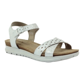 Sandali in pelle Inblu 038 inserto argento grigio 1