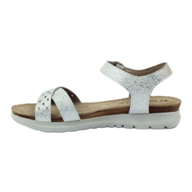 Sandali in pelle Inblu 038 inserto argento grigio 2