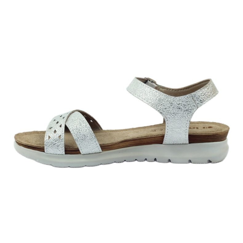 Sandali in pelle Inblu 038 inserto argento grigio 2