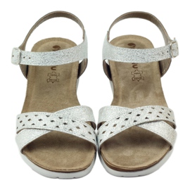 Sandali in pelle Inblu 038 inserto argento grigio 4