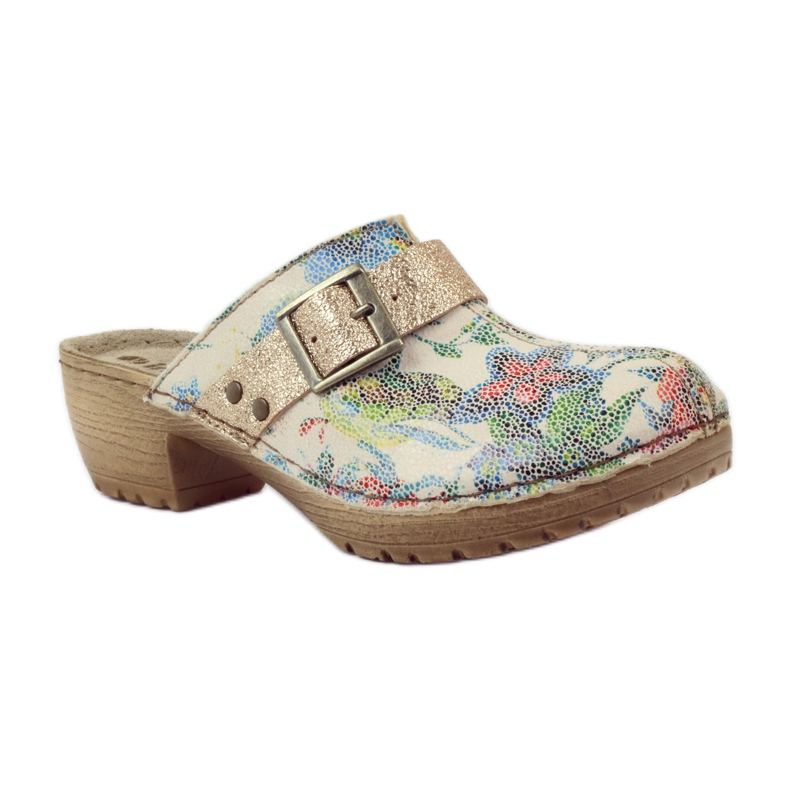 Zoccoli con fiori Inblu BL02 marrone giallo multicolore 1