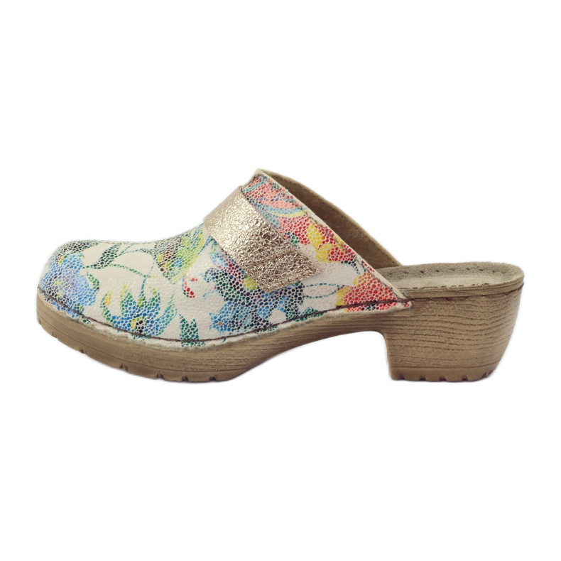 Zoccoli con fiori Inblu BL02 marrone giallo multicolore 2