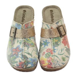 Zoccoli con fiori Inblu BL02 marrone giallo multicolore 4