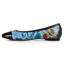 Ballerine vinceza laccate nero blu 1