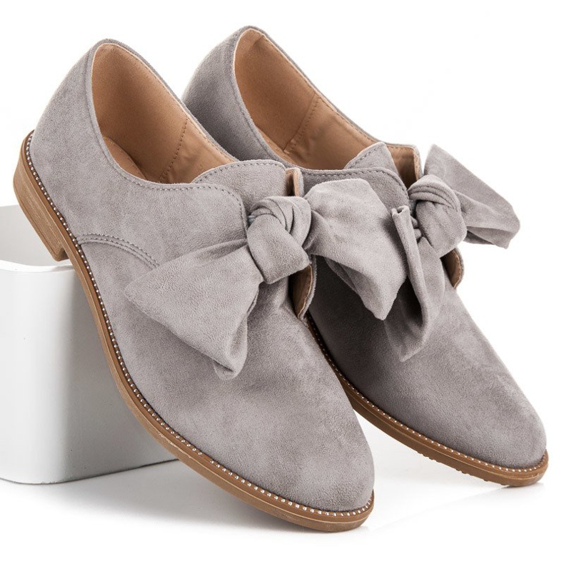 Bestelle Scarpe slip-on in camoscio grigio 1