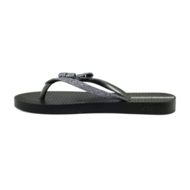 Infradito glitter con fiocco Ipanema grigio nero 3