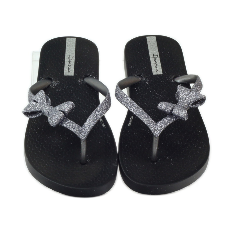 Infradito glitter con fiocco Ipanema grigio nero 5