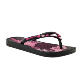 Ipanema 82387 infradito a fiori nero rosa 1