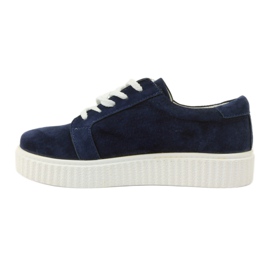 Scarpe Creepers in pelle Filippo 036 blu navy 2