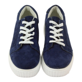Scarpe Creepers in pelle Filippo 036 blu navy 4