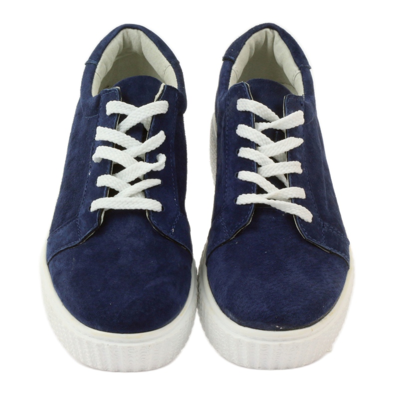 Scarpe Creepers in pelle Filippo 036 blu navy 4