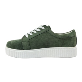 Scarpe Creepers in pelle Filippo 036 verde 2
