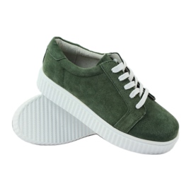 Scarpe Creepers in pelle Filippo 036 verde 3