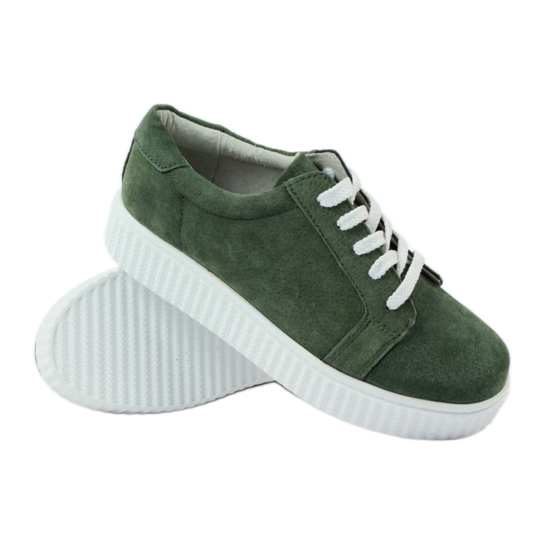 Scarpe Creepers in pelle Filippo 036 verde 3