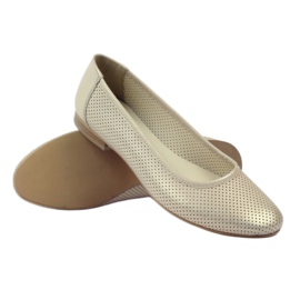 Ballerine traforate Angello 336 oro beige 3