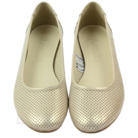 Ballerine traforate Angello 336 oro beige 4