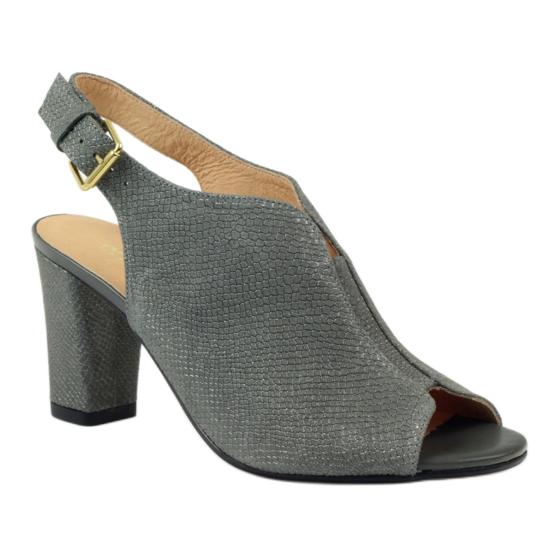 Espinto Sandali in pelle femminile 248 grigio cobra 1