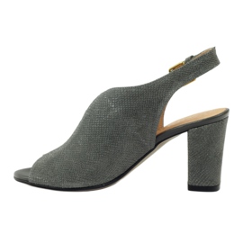 Espinto Sandali in pelle femminile 248 grigio cobra 2