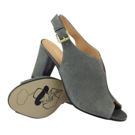 Espinto Sandali in pelle femminile 248 grigio cobra 3