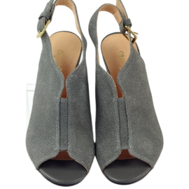 Espinto Sandali in pelle femminile 248 grigio cobra 4