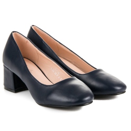 Renda Décolleté blu navy con tacco basso 1