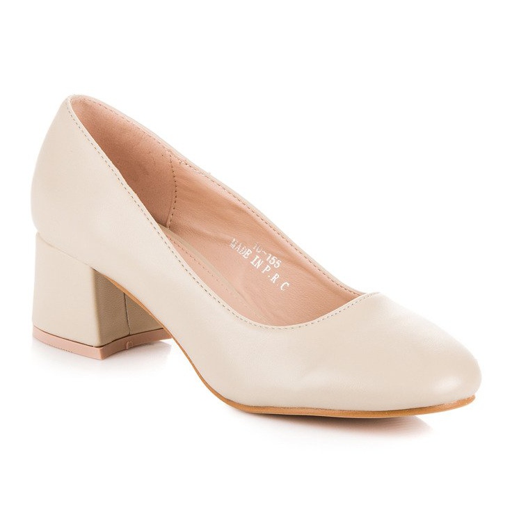 Renda Décolleté beige con tacco basso 2