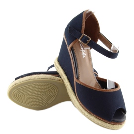 Sandali con zeppa AF-74 navy blu navy 2