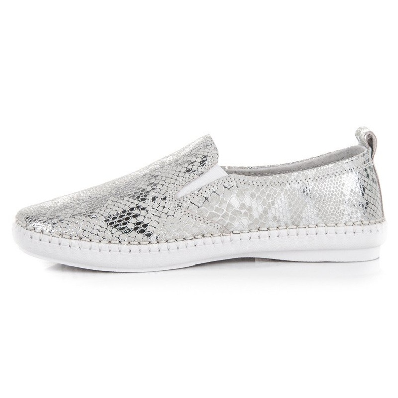 Sneakers In Pelle Slip On VINCEZA grigio 1