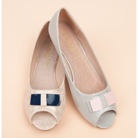 Ballerine vinceza open toe grigio 1