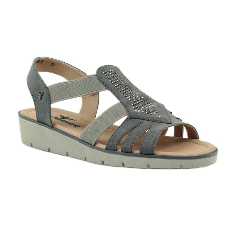 Sandali super comodi con paillettes Aloeloe grigio 1