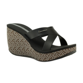 Ciabatte con zeppa Ipanema 82288 da donna nero marrone 1