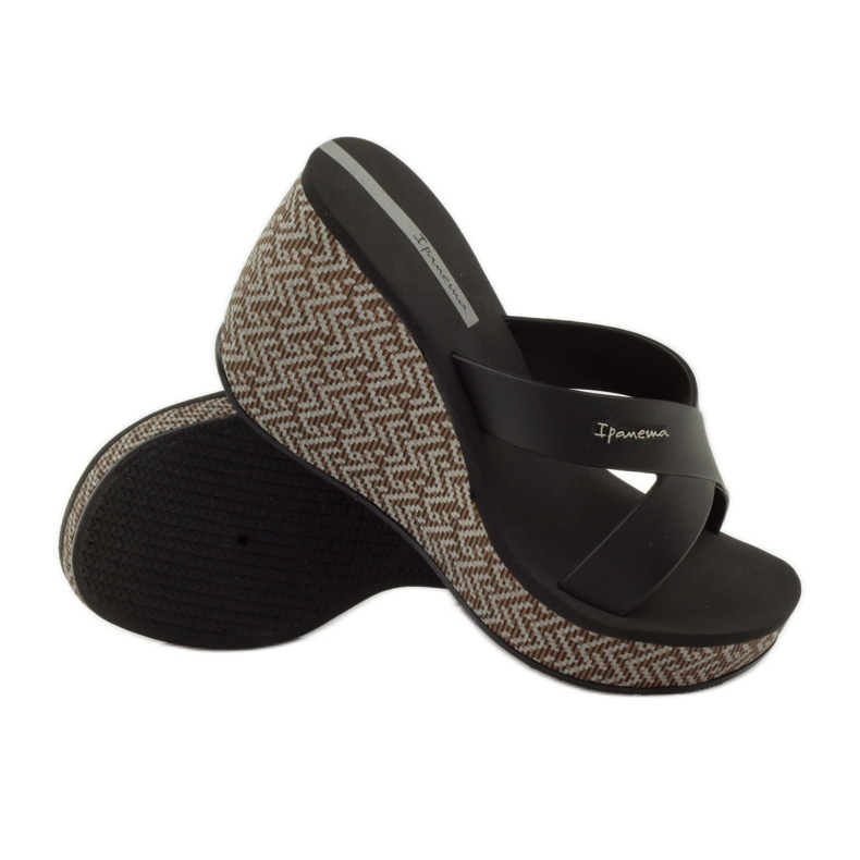 Ciabatte con zeppa Ipanema 82288 da donna nero marrone 3
