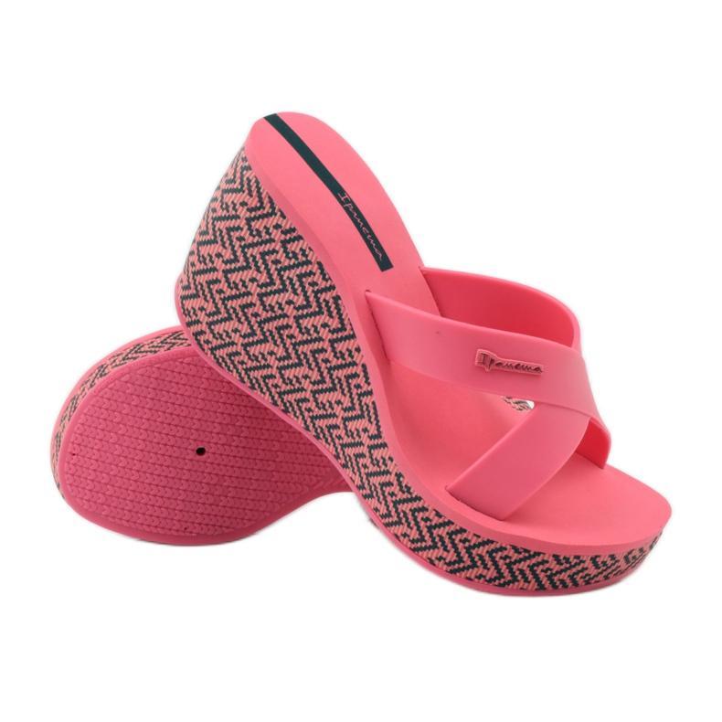 Ciabatte da donna Ipanema 82288 con zeppa nero rosa 3