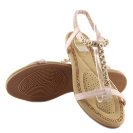 Sandali con zirconi rosa AS10875 Rosa 1