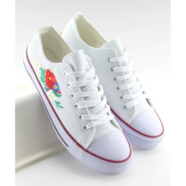 Sneakers bianche con ricamo B71H-25 bianco 2