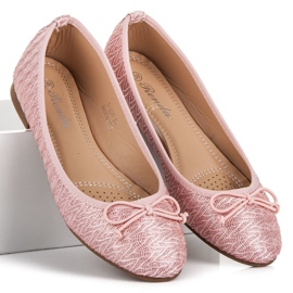 Renda Ballerine in tessuto rosa 1