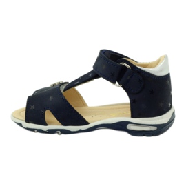 Sandali in pelle per velcro 138 blu navy/argento bartuś 2