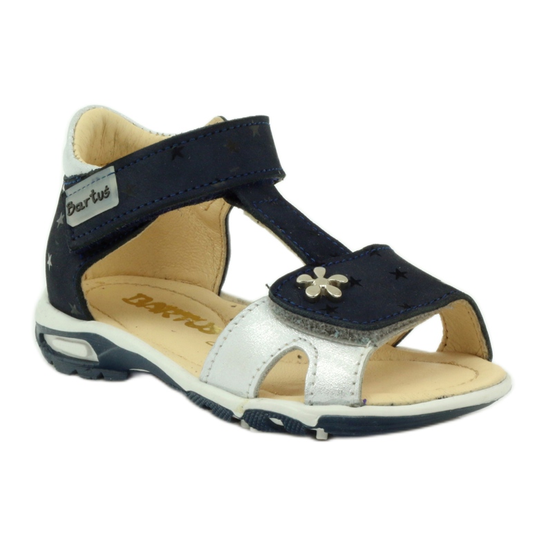 Sandali con velcro Bartuś 138 blu navy grigio 1
