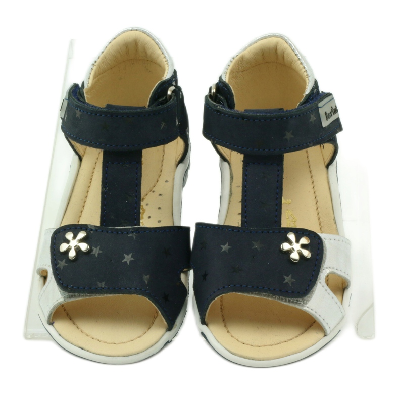 Sandali con velcro Bartuś 138 blu navy grigio 4