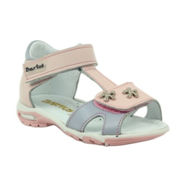 Sandali con Velcro Bartuś 138 rosa grigio 1
