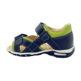 Sandali con velcro Bartuś 137 blu navy verde 2