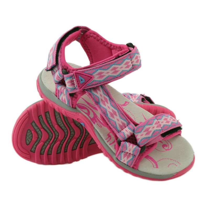 American Club Sandali con inserto in pelle americana 5268 viola rosa 3